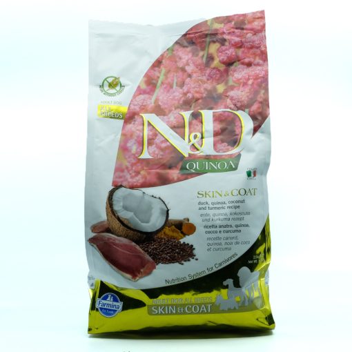 N&D Dog Quinoa Skin&coat kacsa 2,5kg-kutyáknak szőr, bőr problémára