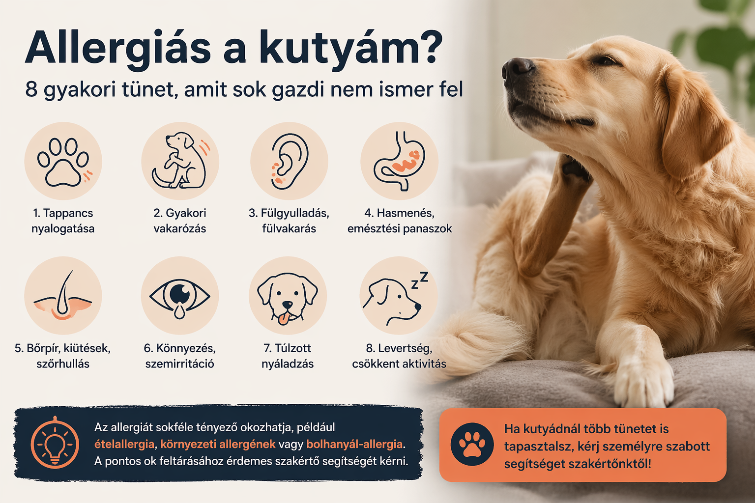 Allergiás a kutyám? 8 gyakori tünet, amit sok gazdi nem ismer fel