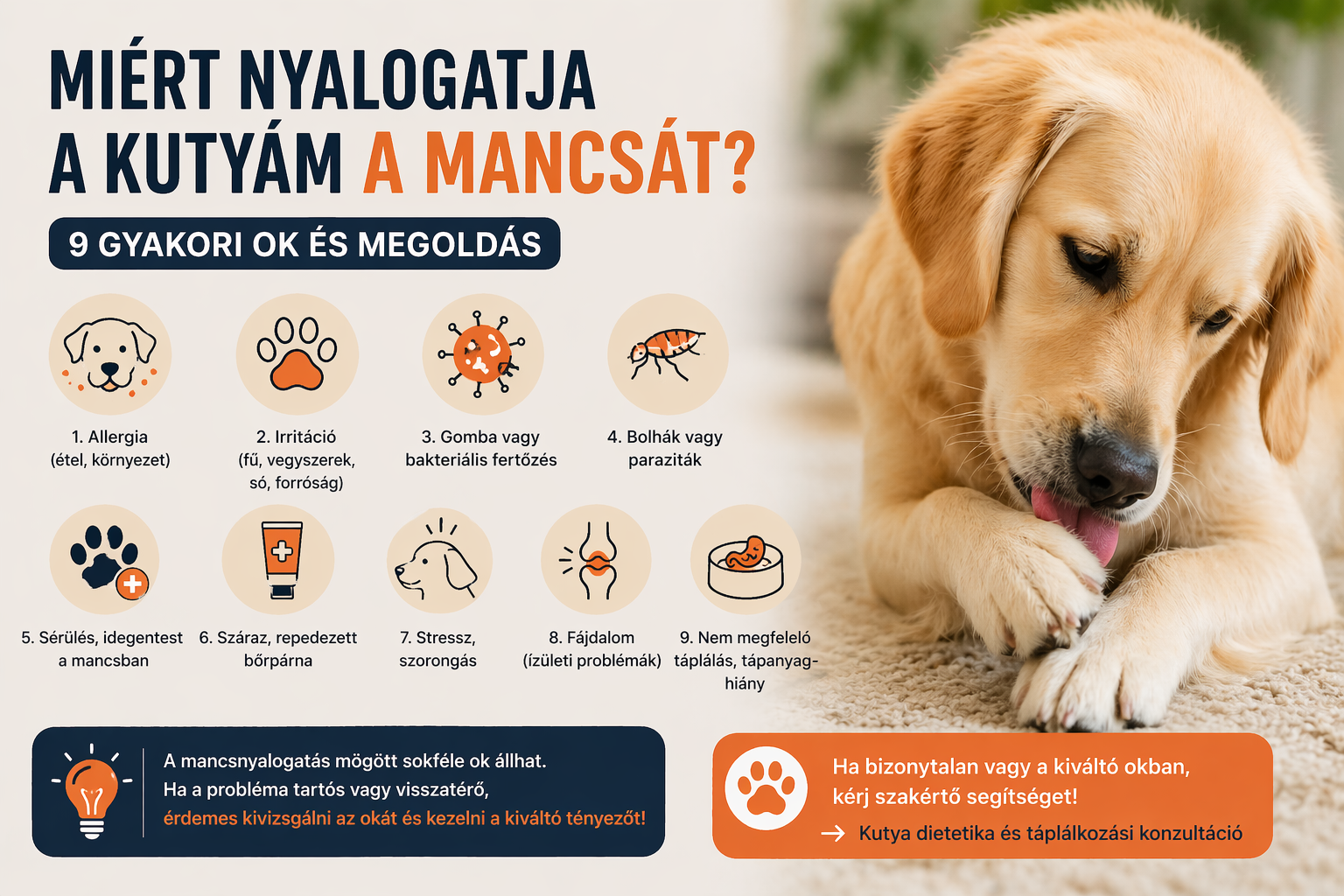 Miért nyalogatja a kutyám a mancsát? 9 gyakori ok és megoldás