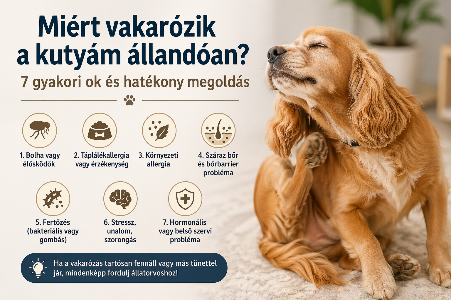 Miért vakarózik a kutyám állandóan? 7 gyakori ok és hatékony megoldás