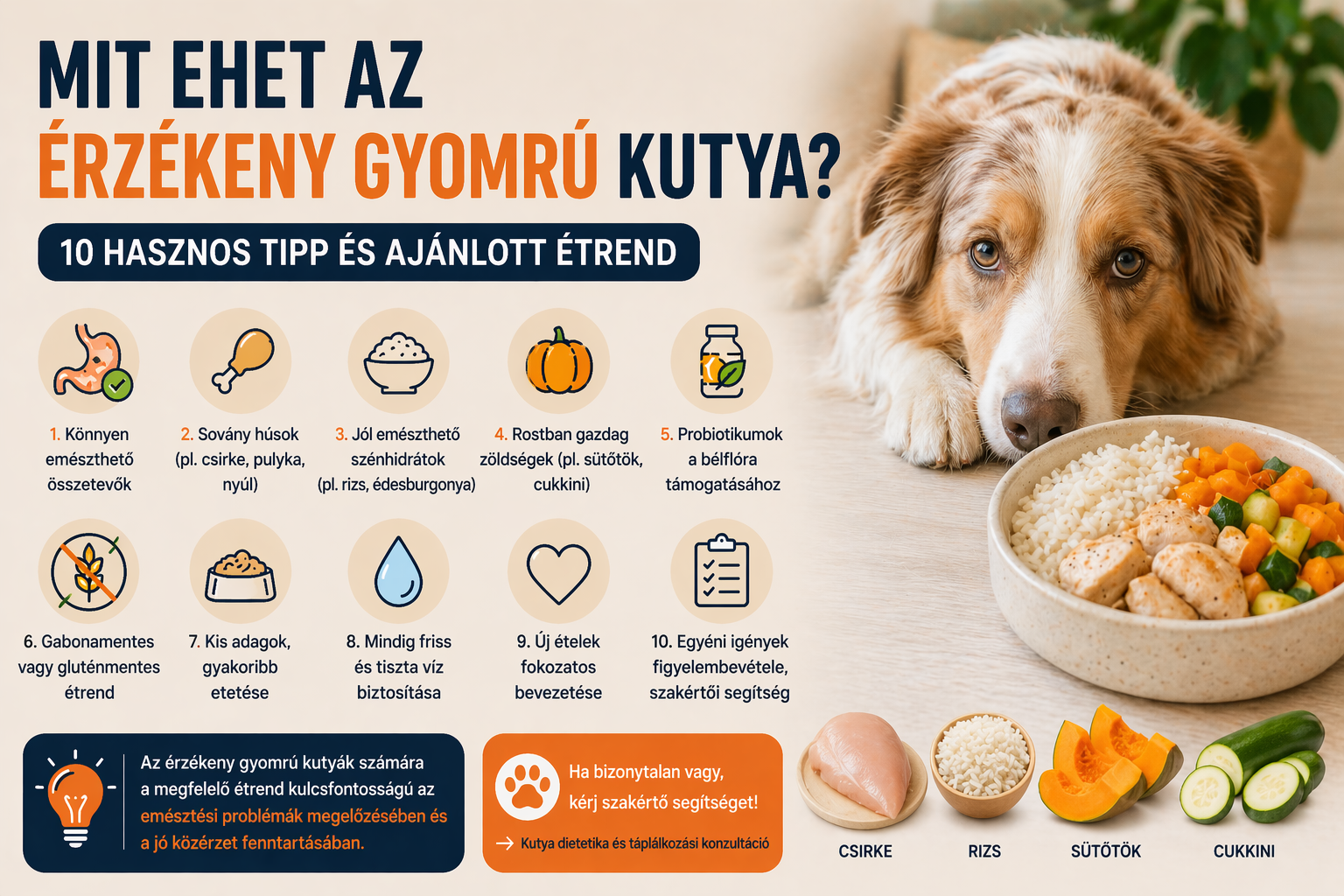 Mit ehet az érzékeny gyomrú kutya? 10 hasznos tipp és ajánlott étrend